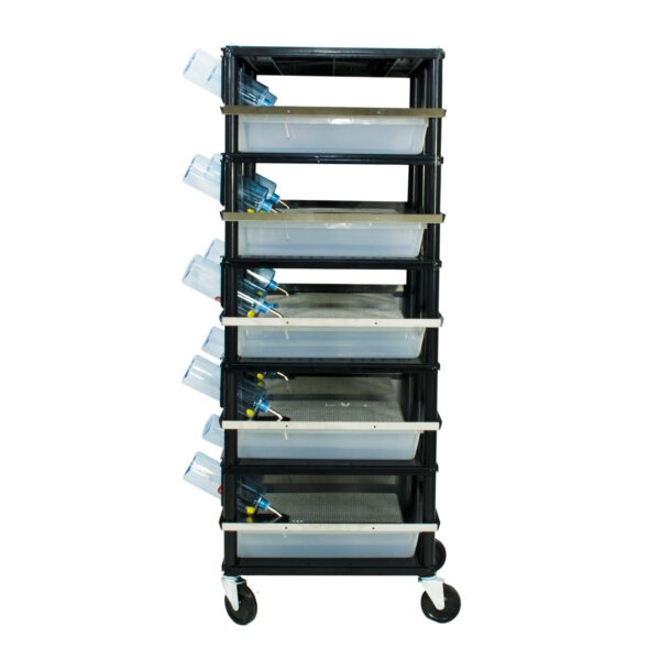 Vision Products 5 level rodent breeding rack for V-35S tubs - side