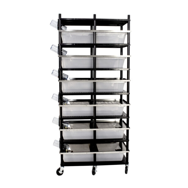 Vision Products 6 level rodent breeding rack for V-70 tubs - side