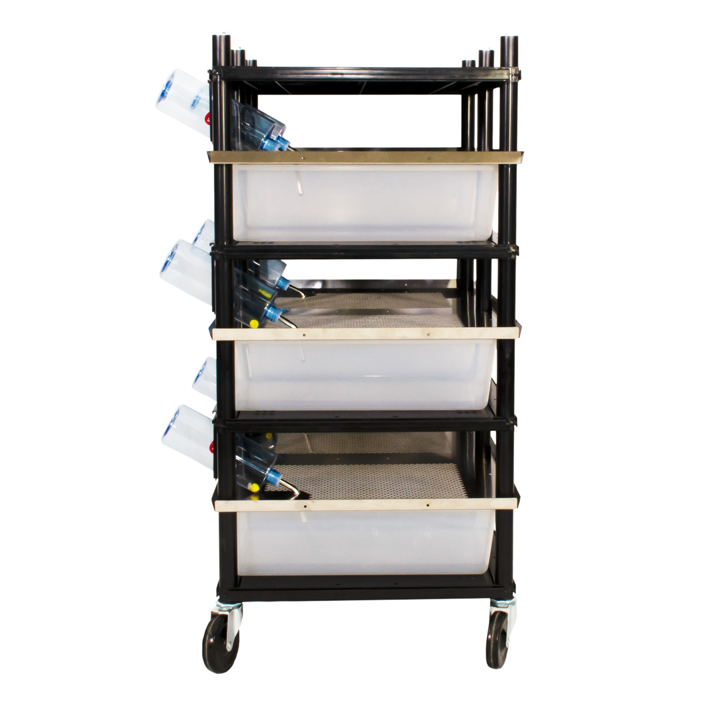Vision Products 3 level rodent breeding rack for V-35 tubs - side