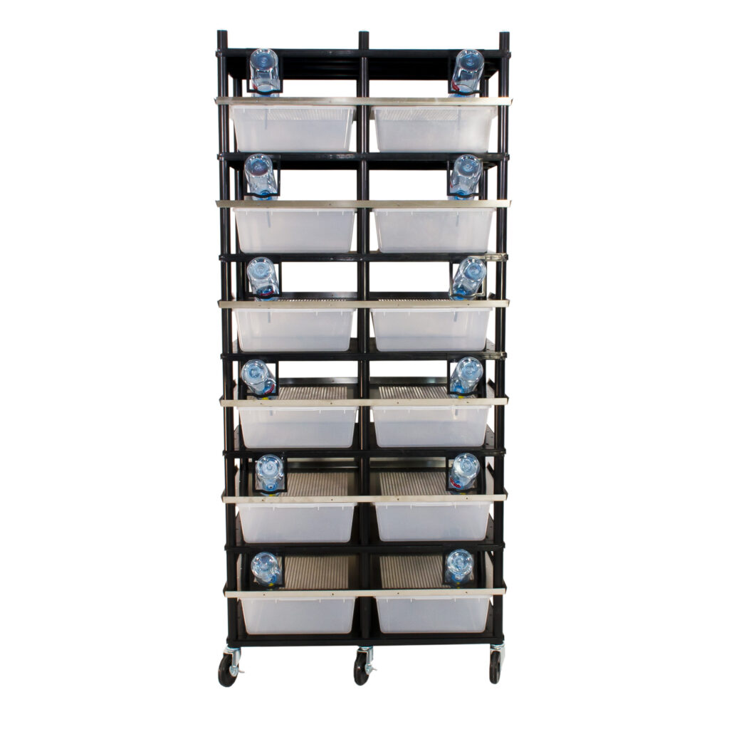 V-35 Tub Rodent Breeding Rack - 6 Levels, 12 Tubs - Vision Products