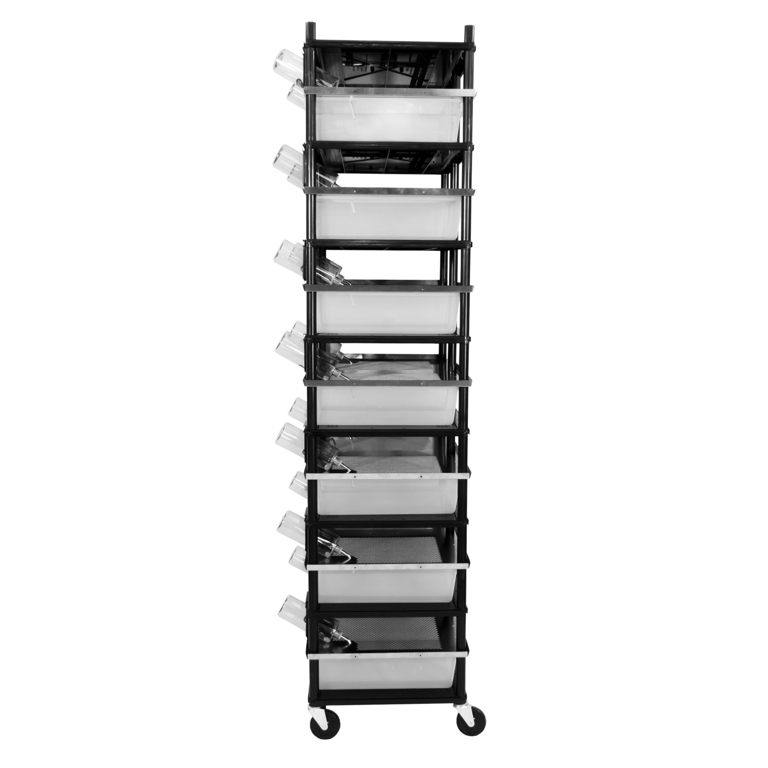 Vision Products 7 level rodent breeding rack for V-35 tubs - side