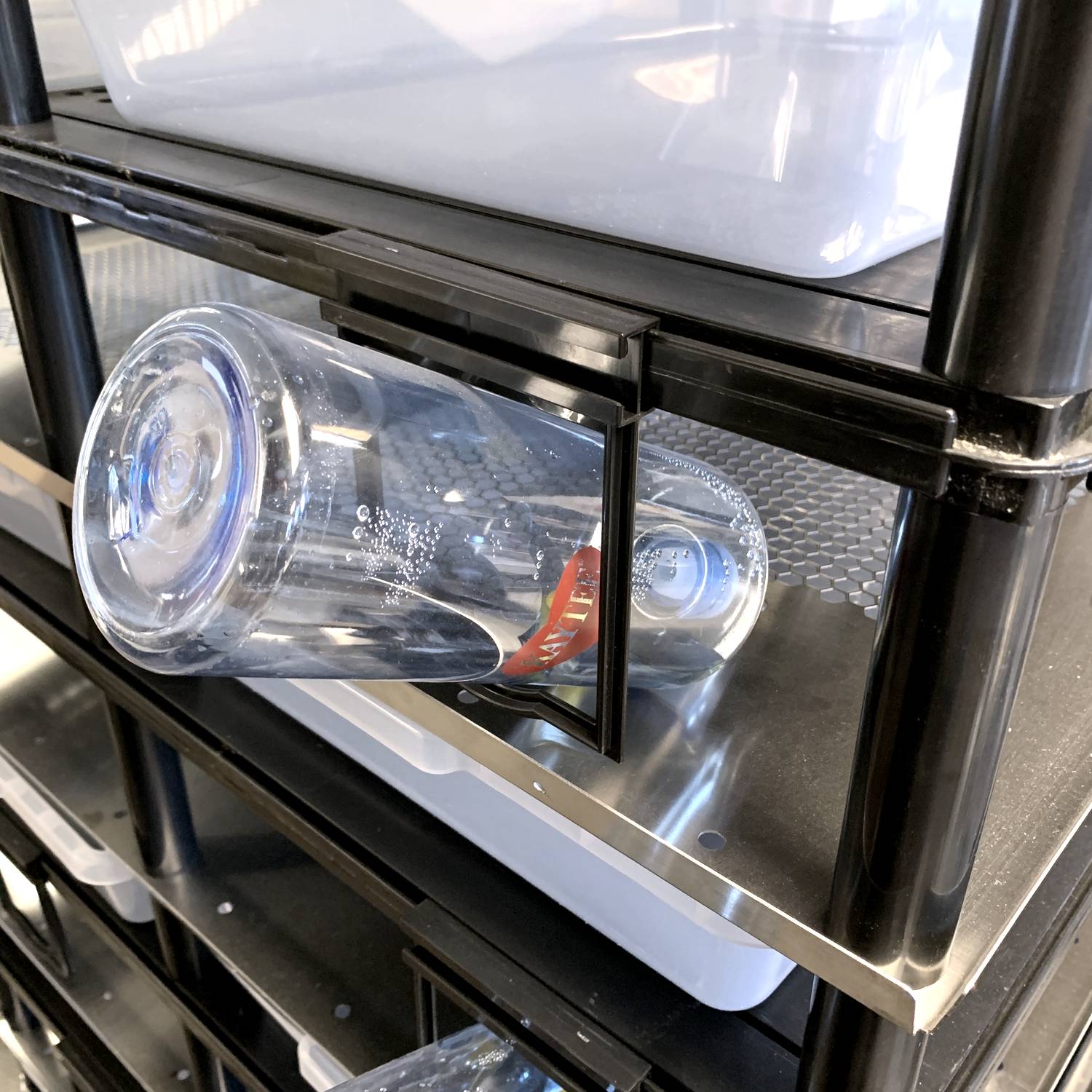 Vision Products rodent rack water bottle holder with a bottle