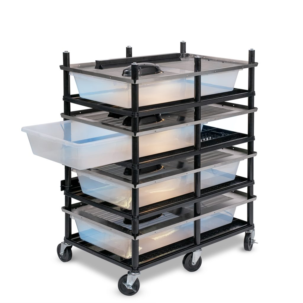Vision Slotted Stainless Steel Reptile Versa-Rack - Low Profile Lighting - 4 Levels V70 Tubs