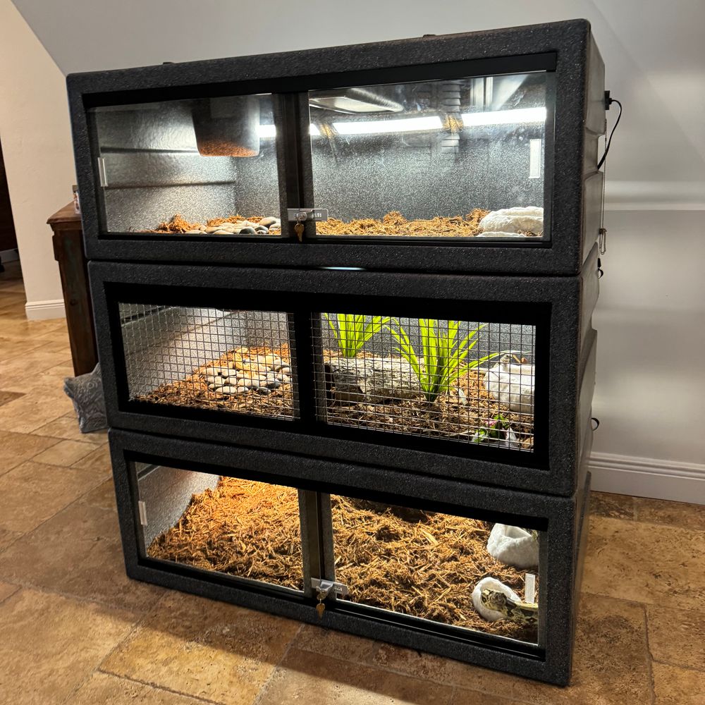 stacked vision cage reptile enclosures