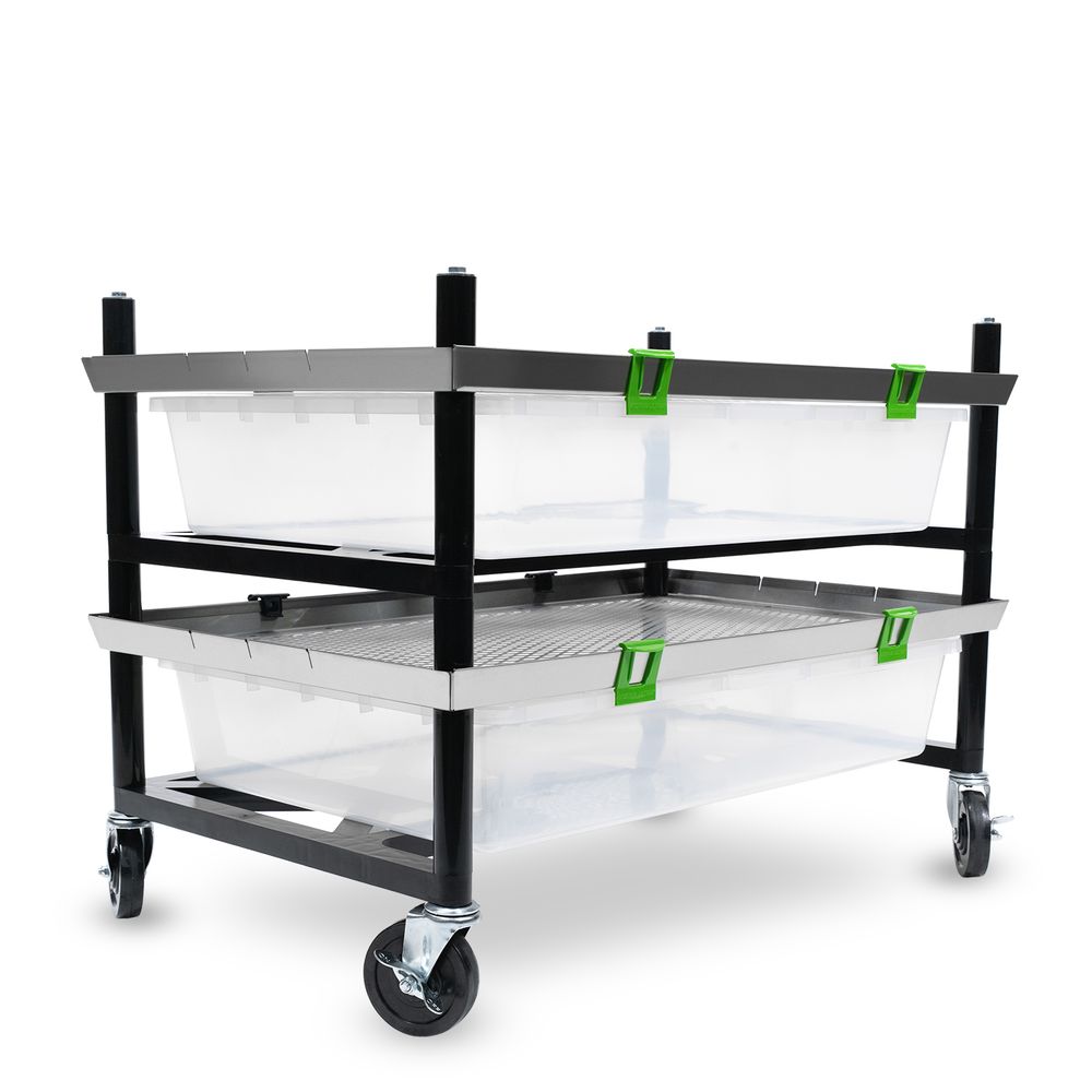 Angle view of a 1x double wide V-75 1 Section Rodent Versa-Rack