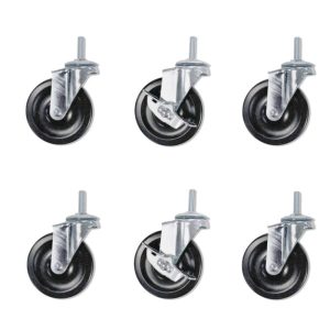 Regular Duty 150lb Rated Casters Set of 6