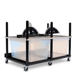 Vision Slotted Stainless Steel Reptile Versa-Rack High Profile Lighting V-35-2X 1 Section Angled View