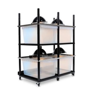Vision Slotted Stainless Steel Reptile Versa-Rack High Profile Lighting V-35-2X 2 Sections Angled View