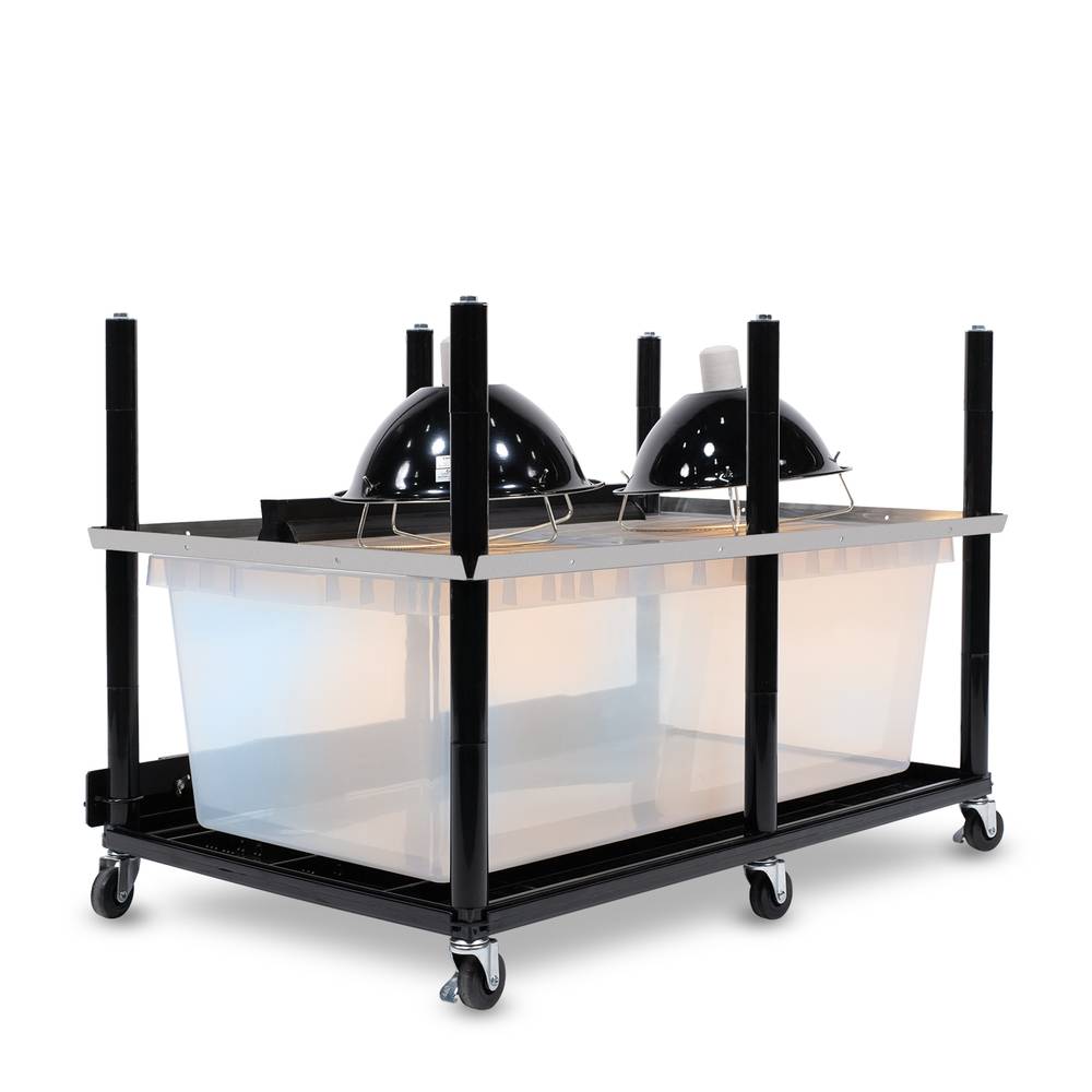 Vision Slotted Stainless Steel Reptile Versa-Rack High Profile Lighting V-70-2X 1 Section Angled View