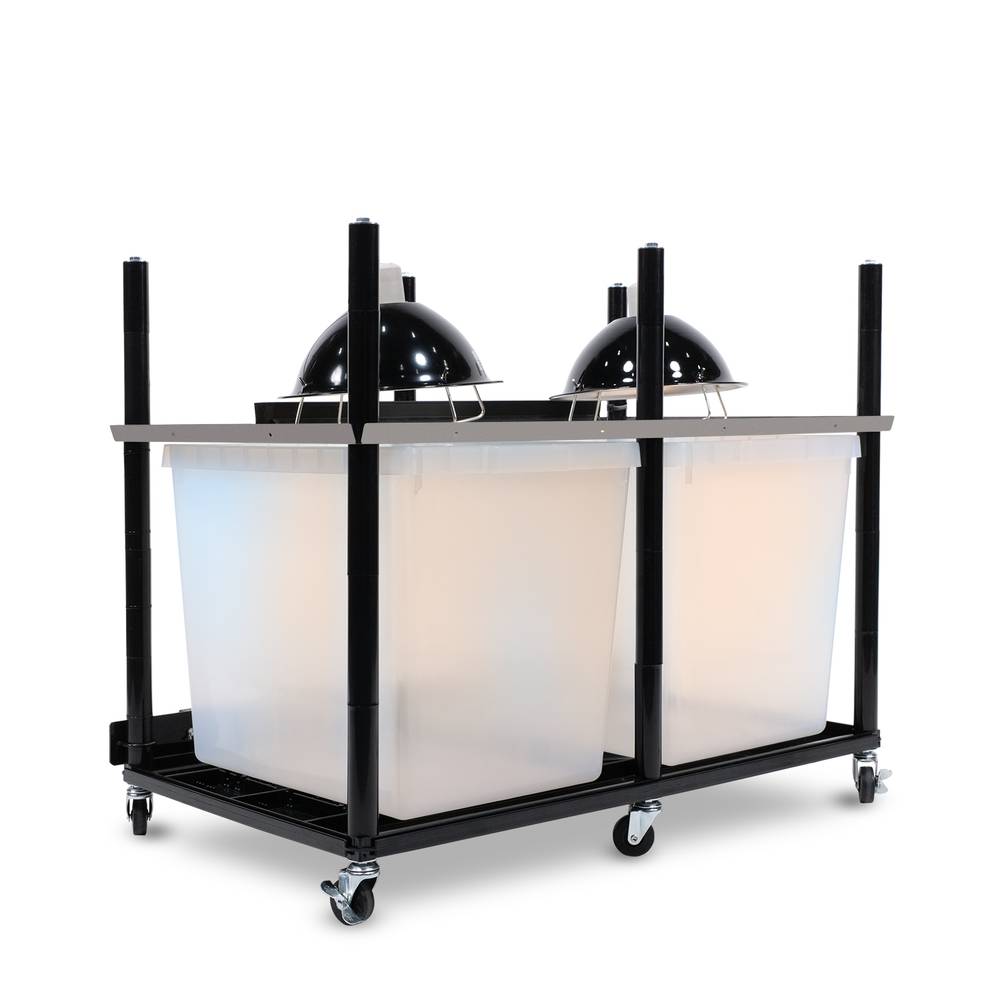 Vision Slotted Stainless Steel Reptile Versa-Rack High Profile Lighting V-35-3X 1 Section Angled View