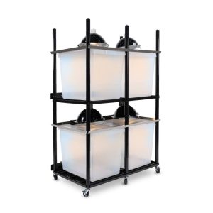 Vision Slotted Stainless Steel Reptile Versa-Rack High Profile Lighting V-35-3X 2 Sections Angled View