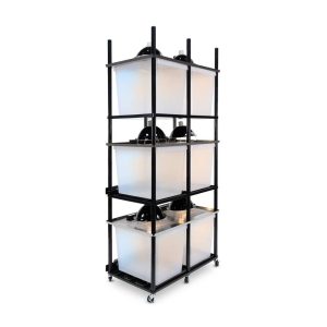 Vision Slotted Stainless Steel Reptile Versa-Rack High Profile Lighting V-35-3X 3 Sections Angled View