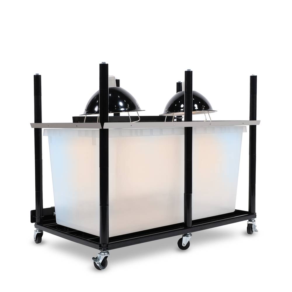 Vision Slotted Stainless Steel Reptile Versa-Rack High Profile Lighting V-70-3X 1 Section Angled View