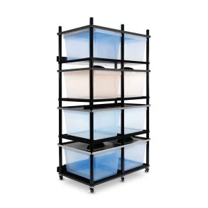 Vision Slotted Stainless Steel Reptile Versa-Rack Low Profile Lighting V-35-2X 2 Sections Angled View