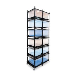 Vision Slotted Stainless Steel Reptile Versa-Rack Low Profile Lighting V-35-2X 3 Sections Angled View