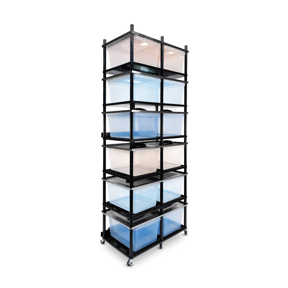 Vision Slotted Stainless Steel Reptile Versa-Rack Low Profile Lighting V-35-2X 3 Sections Angled View