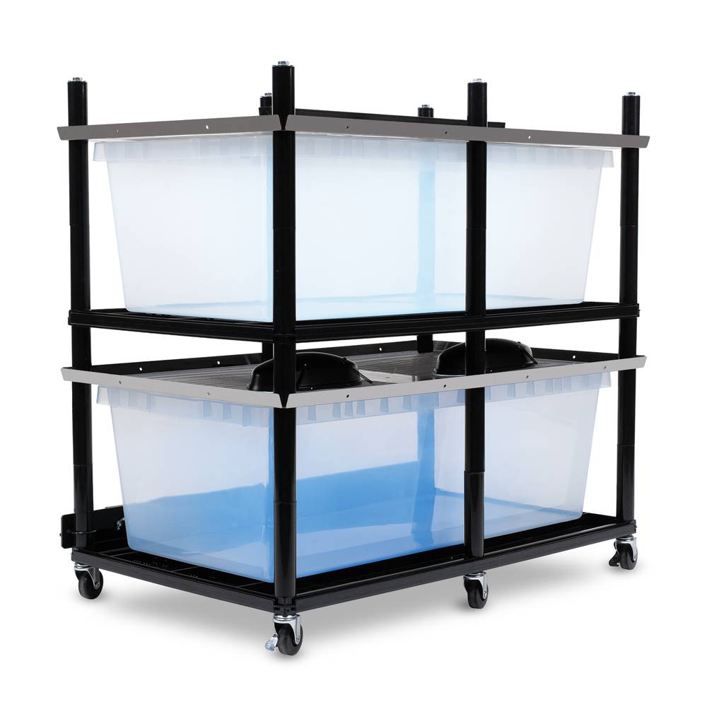 Vision Slotted Stainless Steel Reptile Versa-Rack Low Profile Lighting V-35-2X 1 Sections Angled View