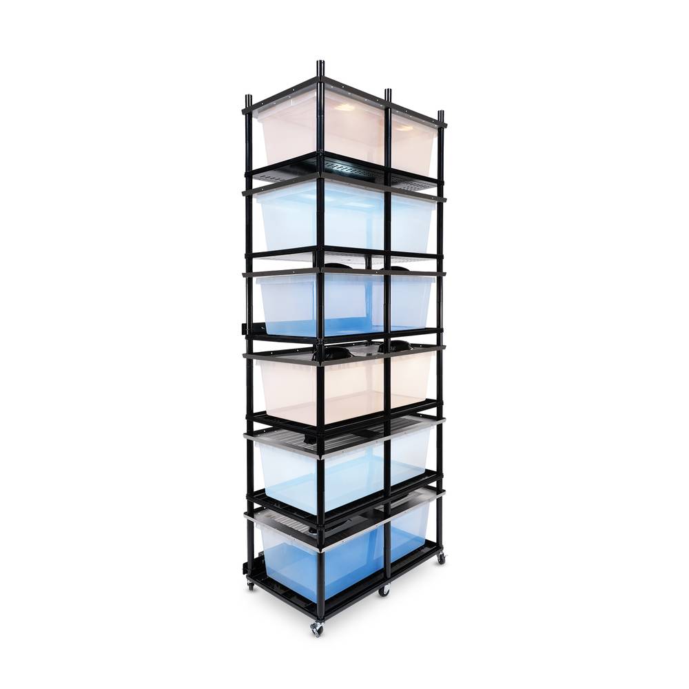Vision Slotted Stainless Steel Reptile Versa-Rack Low Profile Lighting V-35-2X 3 Sections Angled View