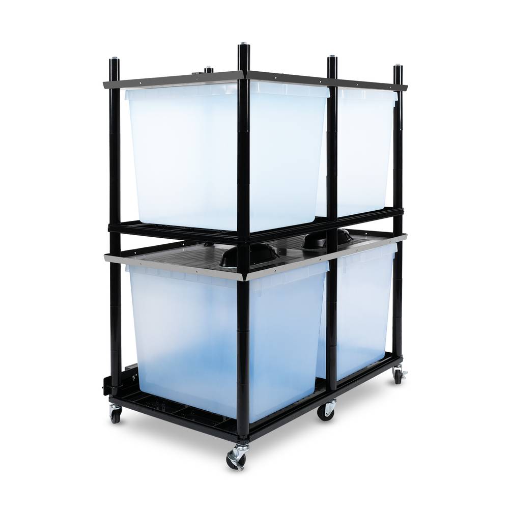 Vision Slotted Stainless Steel Reptile Versa-Rack Low Profile Lighting V-35-3X 2 Sections Angled View