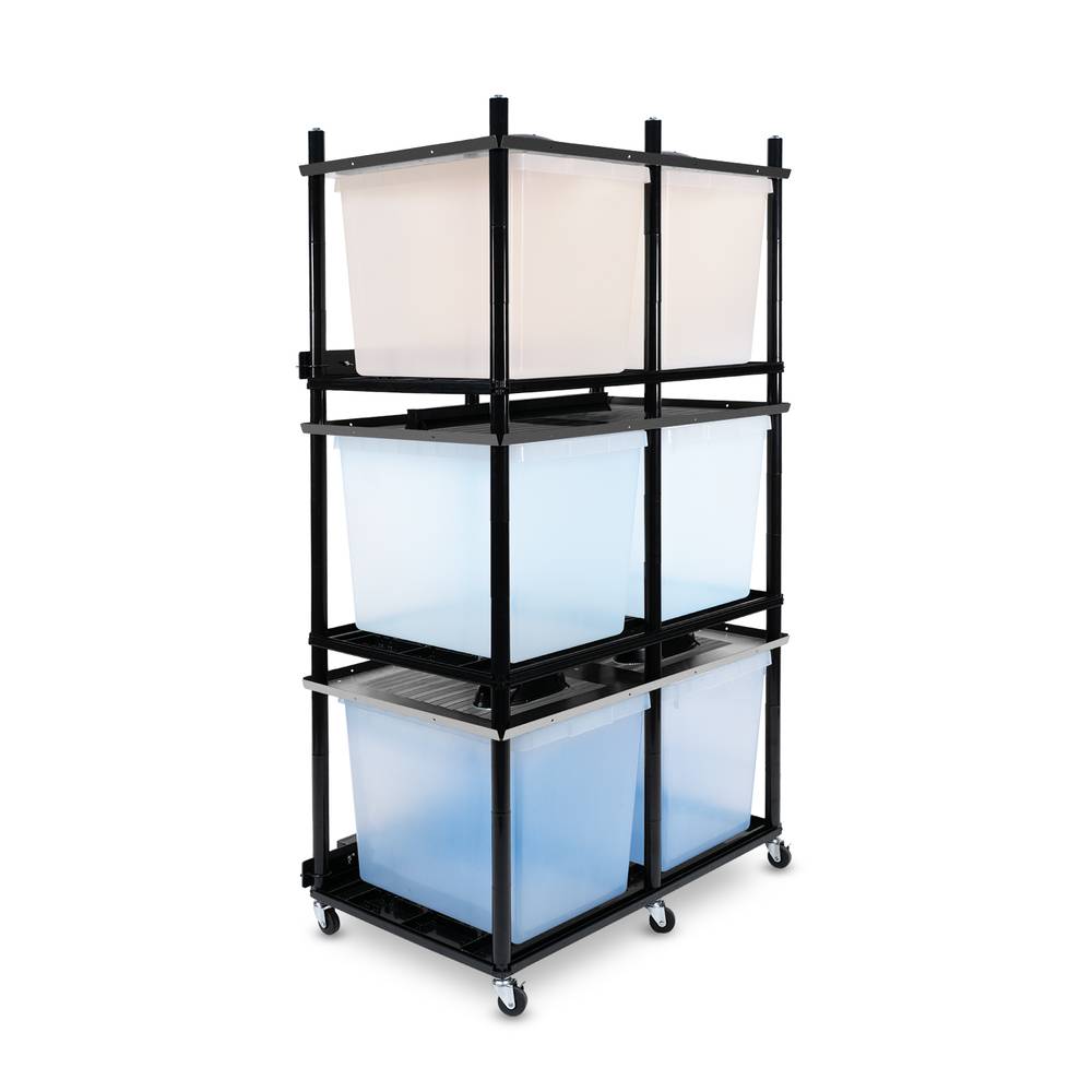 Vision Slotted Stainless Steel Reptile Versa-Rack Low Profile Lighting V-35-3X 3 Sections Angled View
