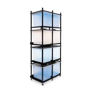 Vision Slotted Stainless Steel Reptile Versa-Rack Low Profile Lighting V-35-3X 4 Sections Angled View