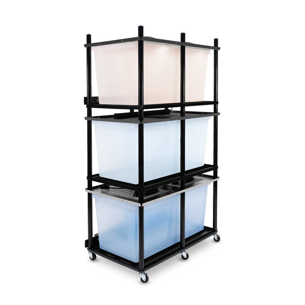 Vision Slotted Stainless Steel Reptile Versa-Rack Low Profile Lighting V-70-3X 3 Sections Angled View